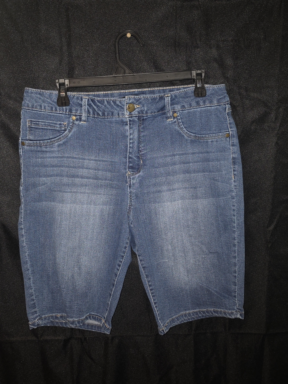 Stretch Denim Bermuda Shorts - Women's Size 14 Blue